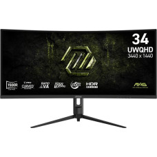 MSI Monitor MSI MAG 342CQRFDE E20 - LED-Monitor - Gaming - zakrzywiony - 86.4 cm (34'') - 3440 x 1440 UWQHD @ 200 Hz - szybki VA - 300 cd/m2 - 3500:1 - 1 ms - 2xHDMI, DisplayPort