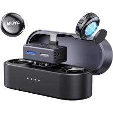 Boya Microphone Wireless BOYALINK 3-01, 2.4GHz, AI Noise Cancellation, with 2 transmitters and 2 receivers (Type-C, 3.5mm Female) Black EU