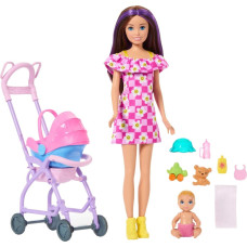 Mattel Lalka Barbie Mattel Skipper: Klub opiekunek - zestaw z bobasem i w&oacute;zkiem (JJB42)