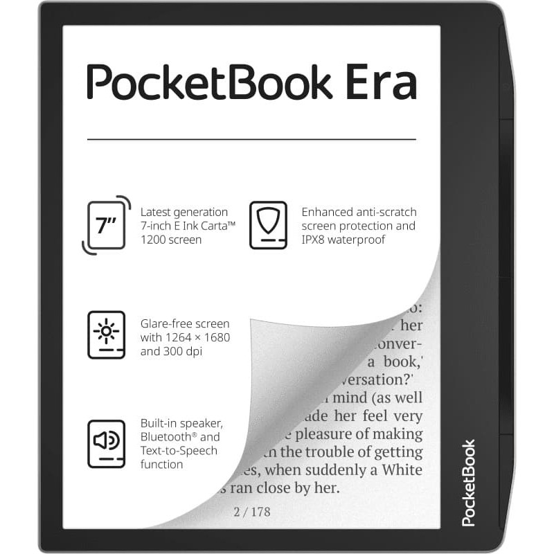 Pocketbook 700 Era Silver e-book reader Touchscreen 16 GB Black, Silver