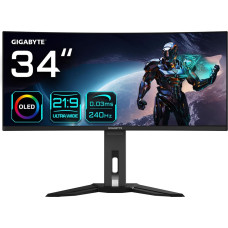 Gigabyte MO34WQC2 монитор для ПК 86,4 cm (34") 3440 x 1440 пикселей Wide Quad HD OLED Черный