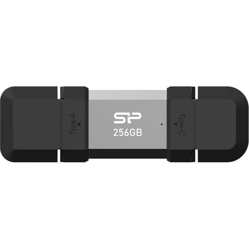 Silicon Power SP256GBUC3C51V1S USB flash drive 256 GB USB Type-A / USB Type-C 3.2 Gen 1 (3.1 Gen 1) Black, Silver
