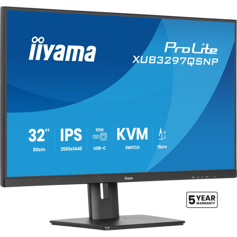 Iiyama ProLite XUB3297QSNP-B1 PC lamekuvar 81,3 cm (32") 2560 x 1440 pikslit Quad HD LED Must