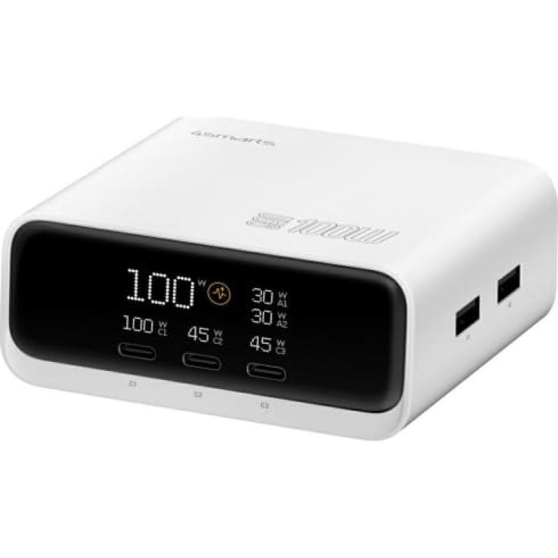 4Smarts Charging station Deck 100W GaN 3xUSB-C +2xUSB