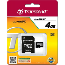 Transcend Karta Transcend TS4GUSDHC4 MicroSDHC 4 GB Class 4  (TS4GUSDHC4)