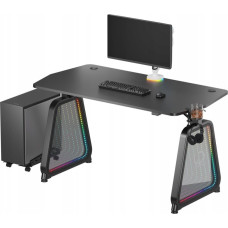 Ultradesk Biurko Ultradesk ULTRADESK Biurko dla gracza BOOSTER, 136x70,5 cm, 75 cm, podświetlenie RGB, uchwyt na słuchawki i nap&oacute;j