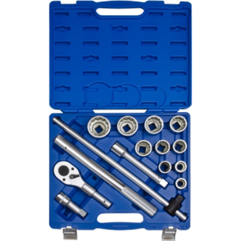 King Tony ZESTAW NASADEK 3/4'' 14cz. KR&Oacute;TKIE 12-kąt. 22-50mm Z GRZECHOTKĄ I AKCESORIAMI, WALIZKA King Tony