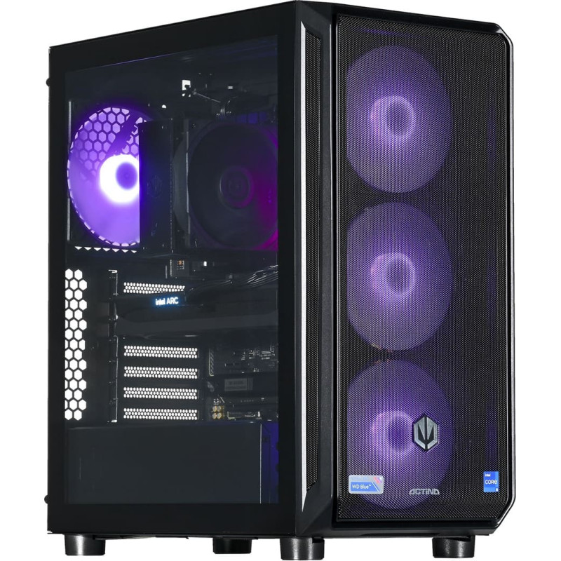 Actina 5901443410294 PC AMD Ryzen&trade; 7 8400F 32 GB DDR5-SDRAM 1 TB SSD Intel Arc B580 Midi Tower Black