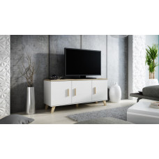 Cama Meble Cama sideboard LOTTA 150 3D white + sonoma oak