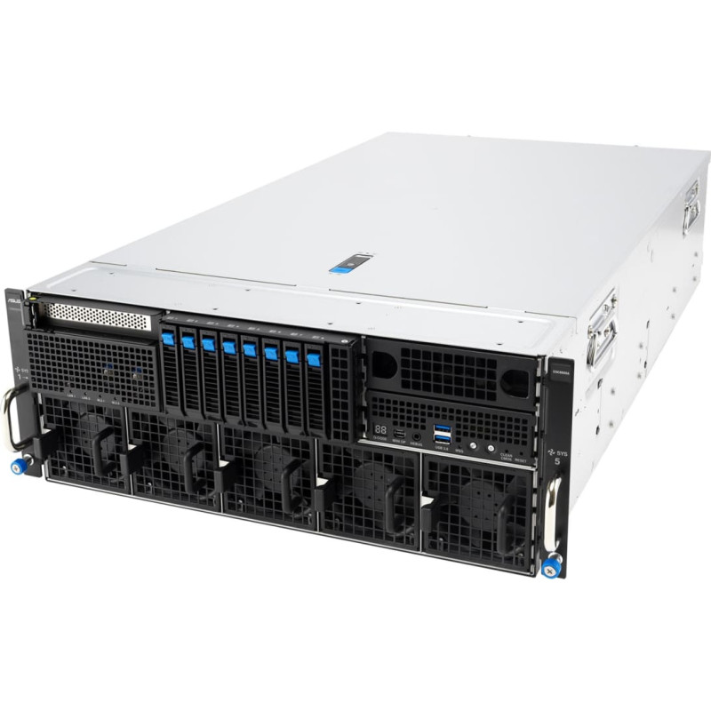 Asus Platforma Asus Rack (4U) ESC8000A-E13X AMD EPYC 9005 (8xNVMe, 2xM.2, 2x10Gbe, 8xQSFP, IPMI, R3200W)