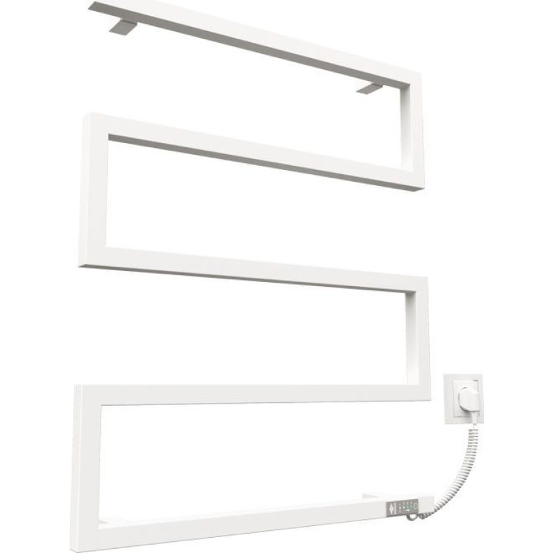 Kosser Electric towel rail Zeta 685x550 ER, with timer, white (cable on the right)