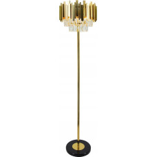Mdeco Lampa podłogowa Mdeco Elem Valetta 6268/4F TR lampa podłogowa stojąca 4x60W E27 złota/kryształ