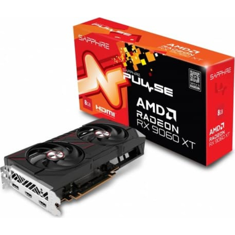 Sapphire Technology Graphics card Radeon RX 9060 XT PULSE 8GB GDDR6 128bit DP/2HDMI