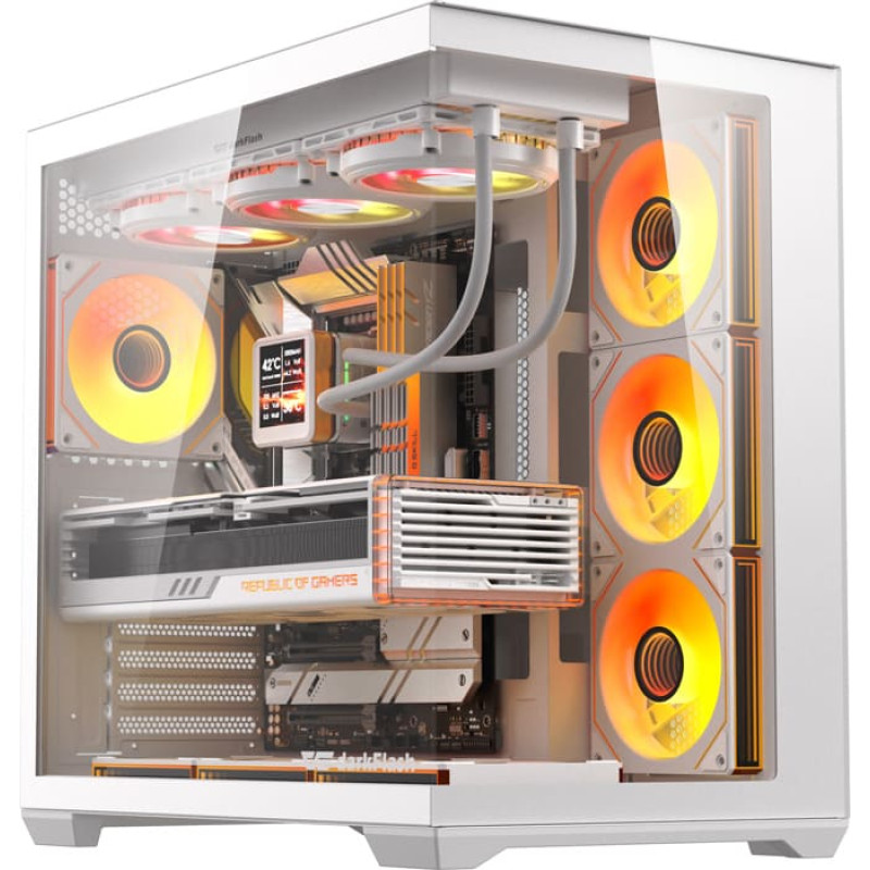 Darkflash C280 computer case (white) + 7 fans
