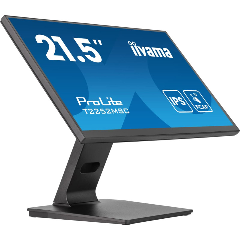 Iiyama ProLite T2252MSC-B2AG kompiuterio monitorius 54,6 cm (21.5") 1920 x 1080 pikseliai &bdquo;Full HD&ldquo; LCD Lietimui jautrus ekranas Juoda