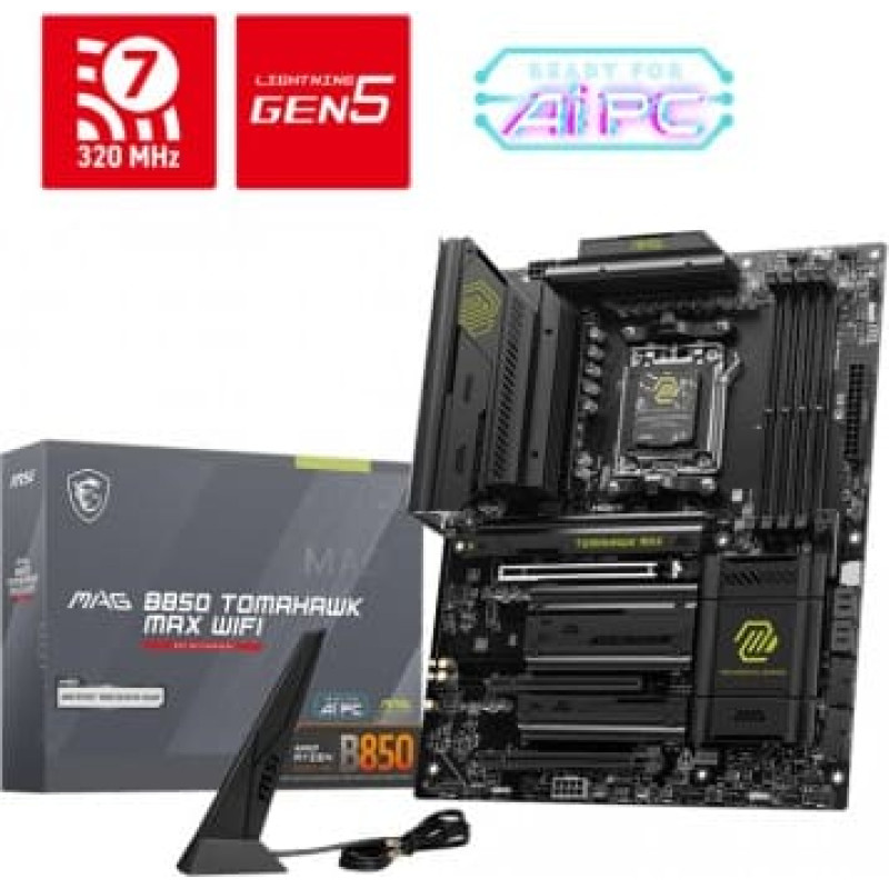 MSI MAG B850 TOMAHAWK MAX WIFI emaplaat AMD B850 Protsessoripesa AM5 ATX