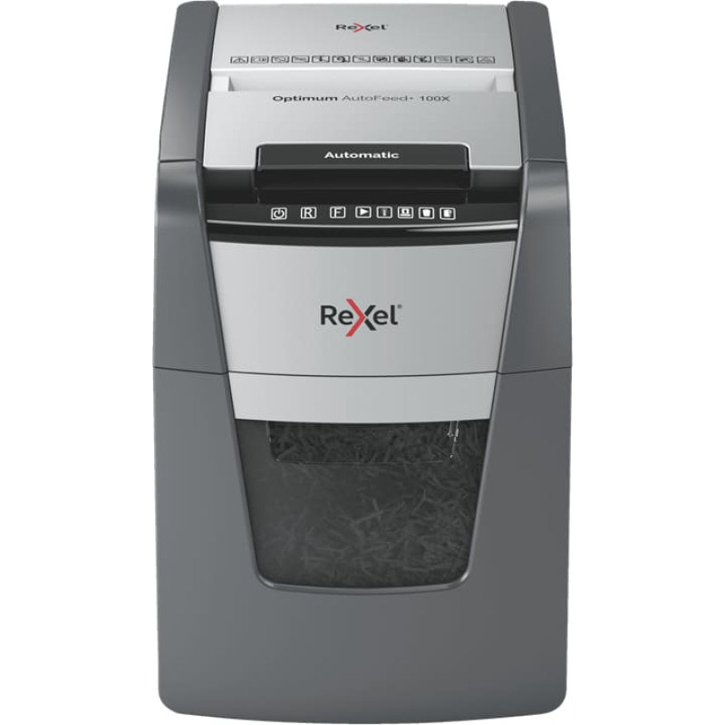 Rexel Optimum AutoFeed+ 100X Automatic Cross Cut Paper Shredder P4