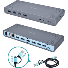 I-Tec CADUAL4KDOCK s&uuml;learvuti dokk ja pordireplikaator Juhtmega &uuml;hendatud USB 3.2 Gen 1 (3.1 Gen 1) Type-C Must, T&uuml;rkiis