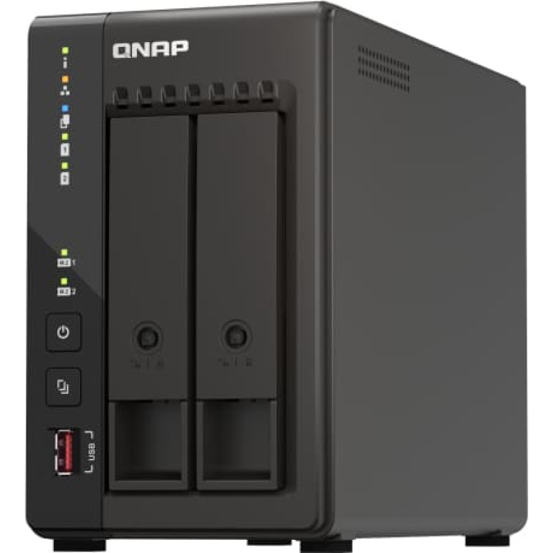 Qnap TS-253E NAS Tower Процессор Intel&reg; Celeron&reg; J6412 8 GB 0 TB QNAP QTS Черный