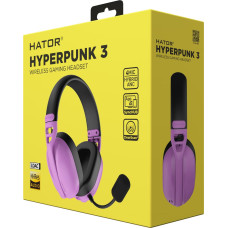 Hator Hyperpunk 3 Wireless Headset Wired & Wireless Head-band Gaming USB Type-C / USB Type-A Bluetooth Violet