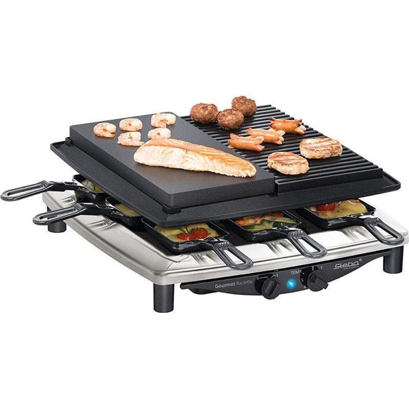 Steba Grill elektryczny Steba RC 4 Plus Deluxe Czarny-srebrny