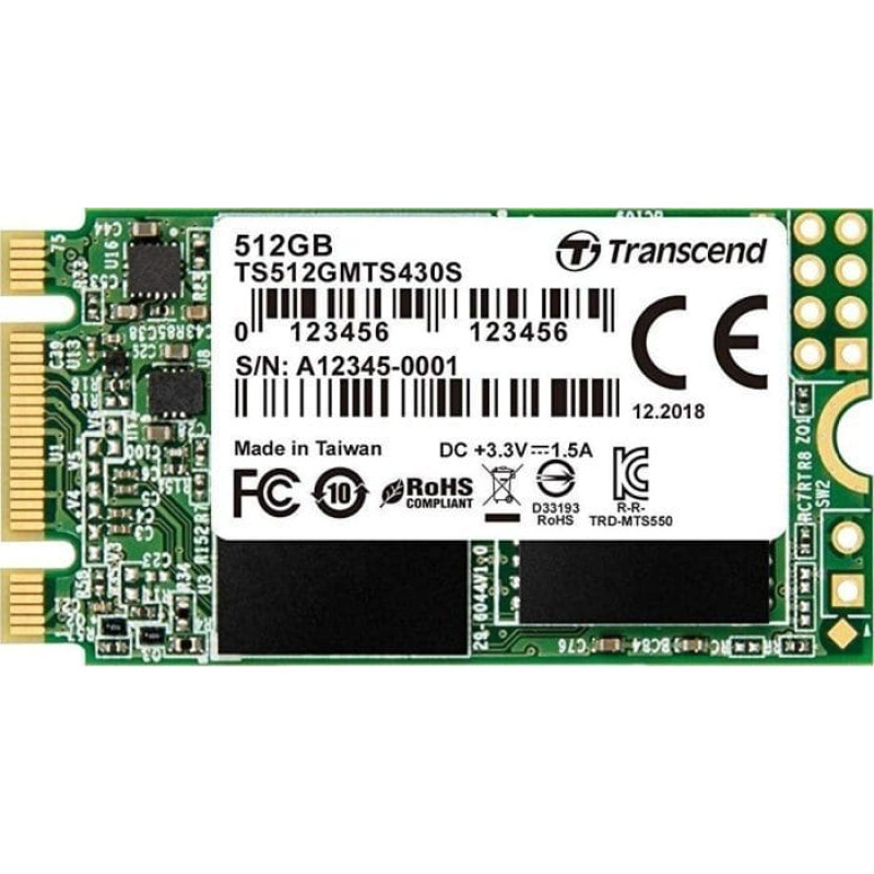 Transcend Dysk SSD Transcend 430S 512GB M.2 2242 SATA III (TS512GMTS430S)