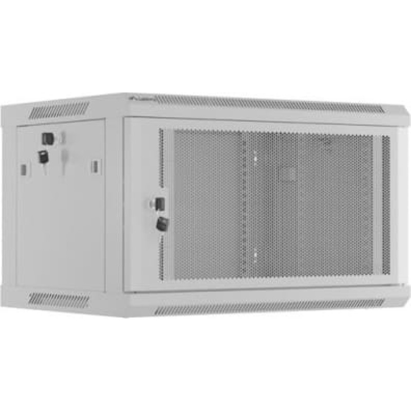 Lanberg Wall-Mount rack cabinet 19 inches 6U 600x450, perforated door (Flat Pack) grey