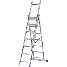 MSW KASTOM DRABINA ALUMINIOWA  3x 8 STOPNI 150KG VHR