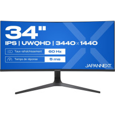 Japannext 86,4cm JN-IPS340UWQHD60C-C65W-HS-W curved UWQHD