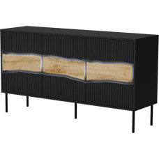 Cama Meble Cama INSERTO 3D chest of drawers 143.5x40x80 black + LED