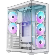 Modecom PC case Volcano Space XL ARGB Full Tower 5 fans, white