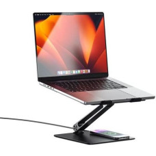 Alogic Elite Aluminum Laptop Stand Wireless Charger Black