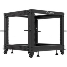 Lanberg Open rack 19 inches 9U 600x600-1100 adjustable black
