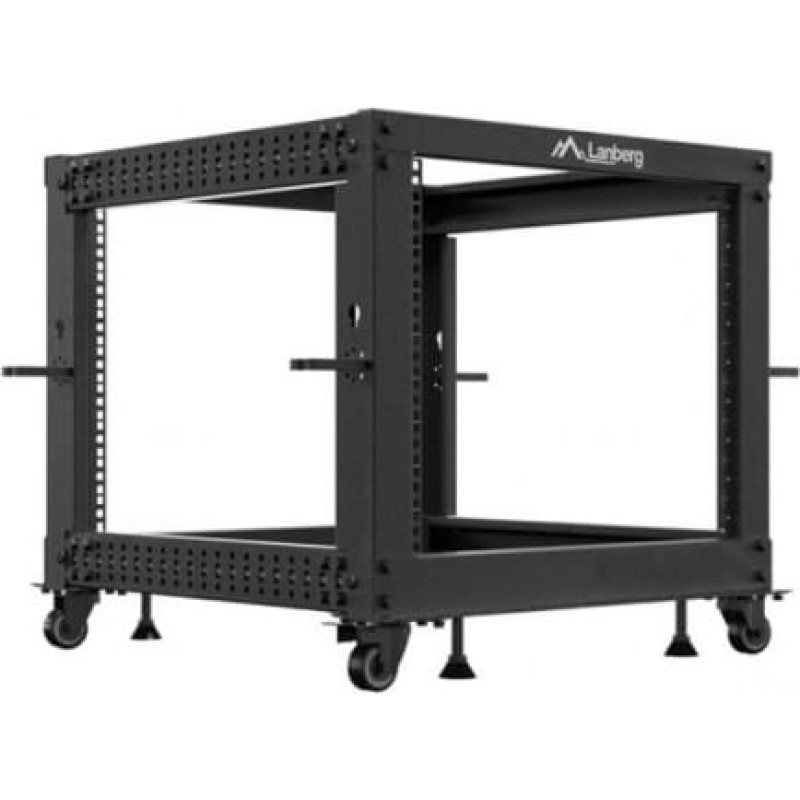 Lanberg Open rack 19 inches 9U 600x600-1100 adjustable black