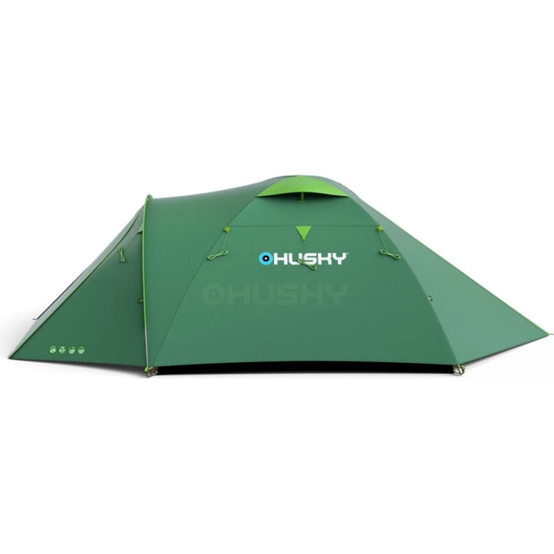 Husky Namiot turystyczny trzyosobowy BIZON 3 PLUS, 220 x 410 x 130 cm, 5,2kg zielony