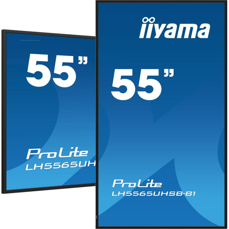 Iiyama LH5565UHSB-B1 infoekraan Kioski kujundus 138,7 cm (54.6") LED WiFi 800 cd/m&sup2; 4K Ultra HD Must Sisseehitatud protsessor Android 11 24/7