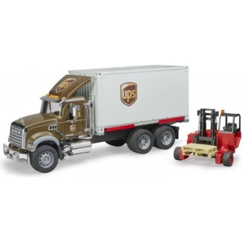 Bruder MACK Granite UPS Logistics truck with fo