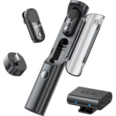 Boya Microphone Wireless Magic-03 2.4GHz with 2 transmitters and 2 receivers (Type-C, and 3.5mm Female) Black EU