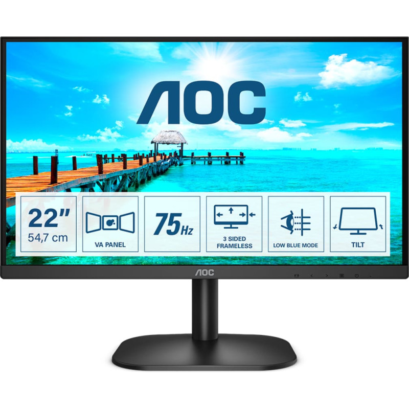 AOC B2 22B2H/EU computer monitor 54.6 cm (21.5") 1920 x 1080 pixels Full HD LED Black