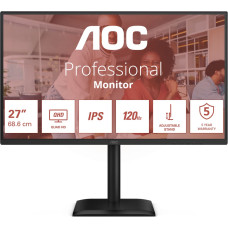 AOC E4 Q27E4U монитор для ПК 68,6 cm (27") 2560 x 1440 пикселей Quad HD LED Черный