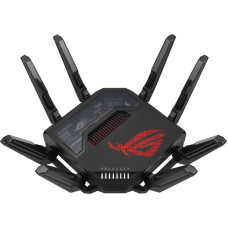 Asus ROG Rapture GT-BE98 belaidis mar&scaron;rutizatorius 10 Gigabit Ethernet Quad-band (2.4 GHz / 5 GHz-1 / 5 GHz-2 / 6 GHz) Juoda