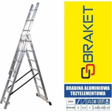 Braket DRABINA ALUMINIOWA 3-ELEMENTOWA 345CM 6+6+6 SZCZEBLI