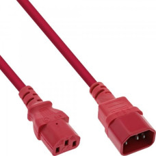 Inline Kabel zasilający InLine 55pcs. Bulk-Pack InLine&reg; Power cable extension, C13 to C14, red, 1m