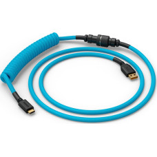 Glorious Glorious GMMK Coiled Cable Electric Blue, Spiralkabel, USB-C/USB-A - hellblau/schwarz