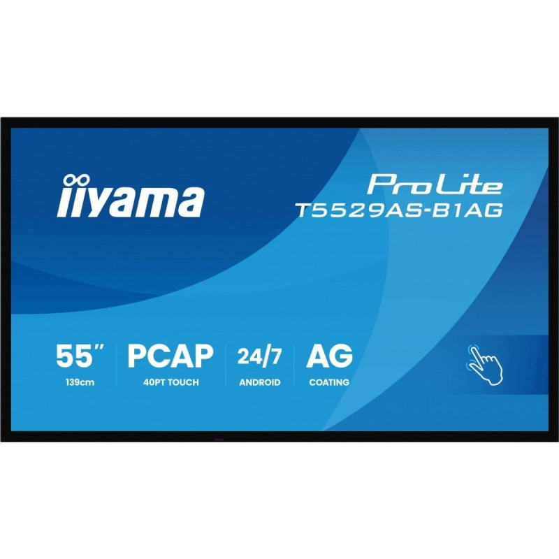 Iiyama Monitor iiyama Monitor 55 cali T5529AS-B1AG VA,4K,HDMIx2,USB-C,RJ45,2x10W,WiFi, Android 14, Signal FailOver, Whiteboard, iiSignage2 (CMS), IIYAMA