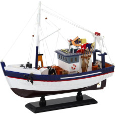 Leantoys Model Kolekcjonerski Dekoracyjny Statek Kuter Rybacki Wyposażony 37x34cm