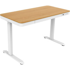 Tuckano Electric Height Adjustable Desk ET119W-C White/Oak. Desk top dimensions 120 x 60cm.