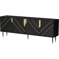 Cama Meble Cama 4D MOUNTAIN chest of drawers 204x40x72 black + gold