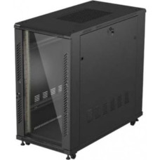 Lanberg 19" 22U 600x1200 black floor-standing rack cabinet with glass doors (flat pack)