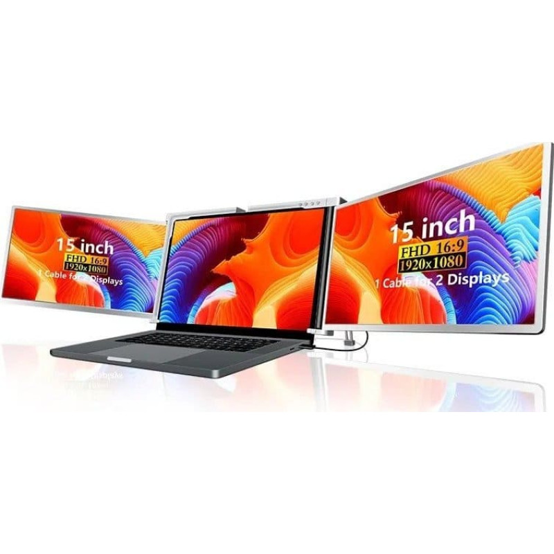 Extralink Przenośne monitory do laptopa Smart Life S600 15 cali, 2 monitory IPS, 1080p Full HD